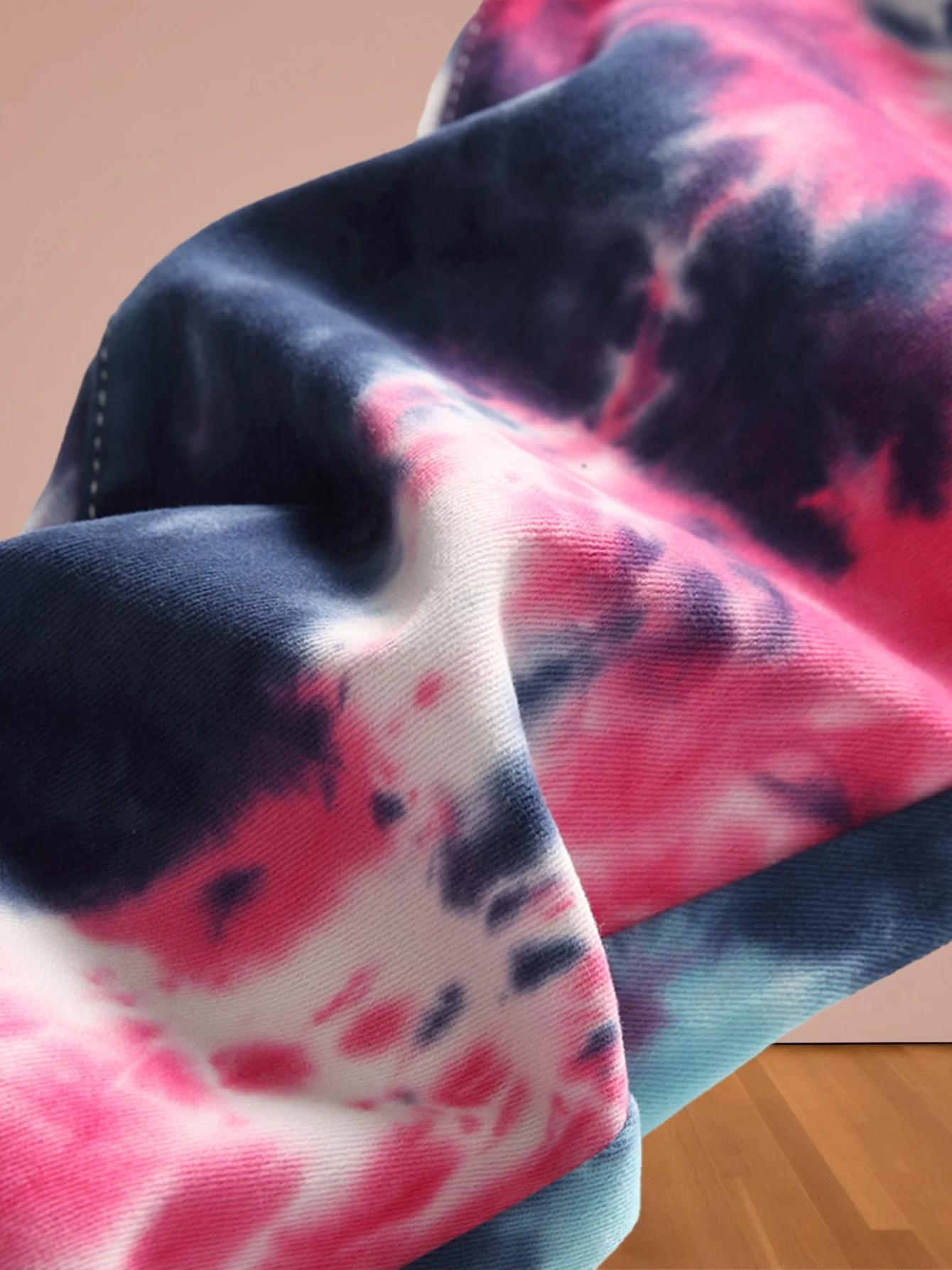 Europe and America wind new men's high street jeans tie-dyed red and blue contrast elastic street motorcycle youth fashion casua - Image 3