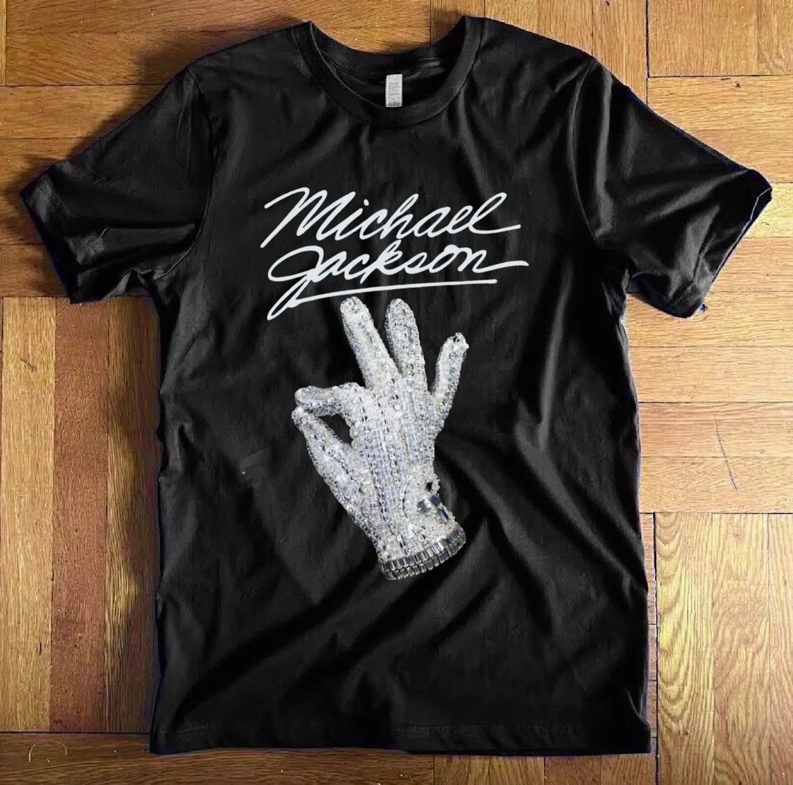 2026 New Michael Jackson Stage Glove Print T-Shirt - Pure Cotton Short-Sleeved T-Shirt - High-Quality Streetwear Summer