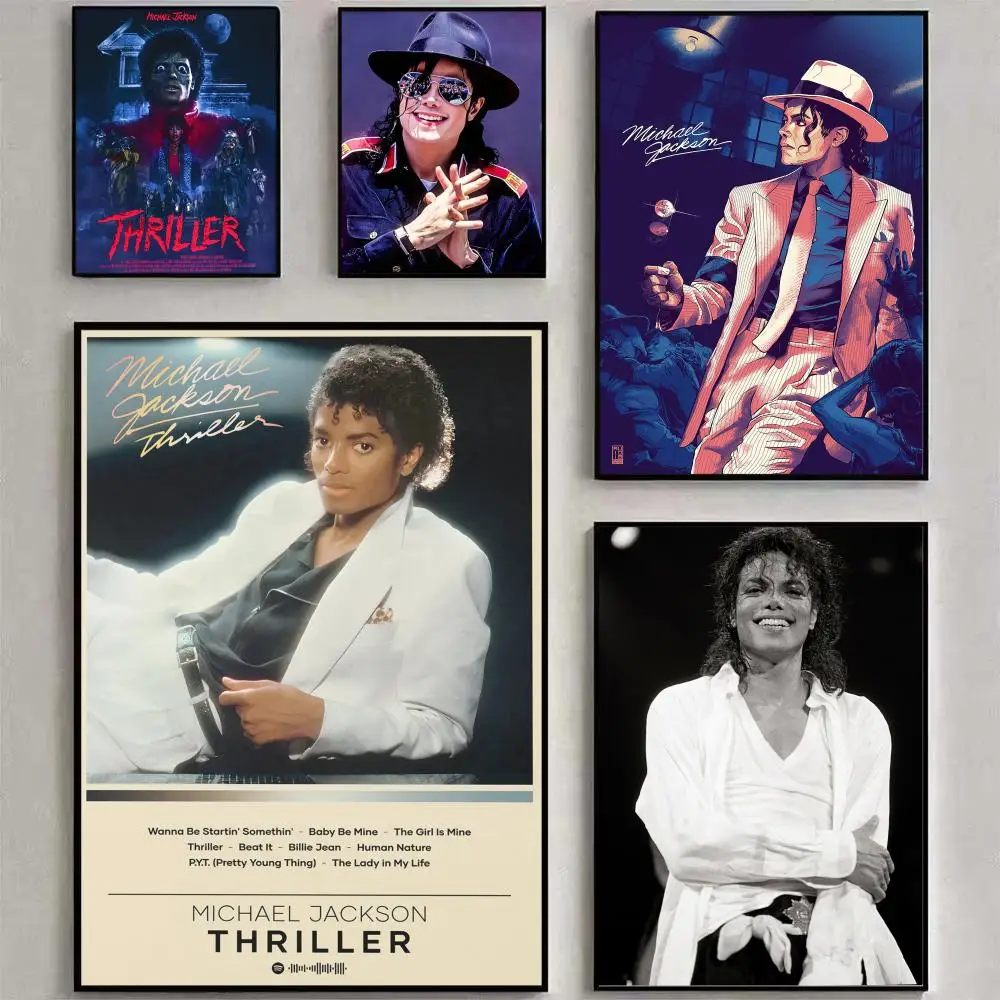 Hot Singer M-Michael Jackson Poster Poster Waterproof HD Wall Art Decal Self-Adhesive Aesthetic Decor For Home Living