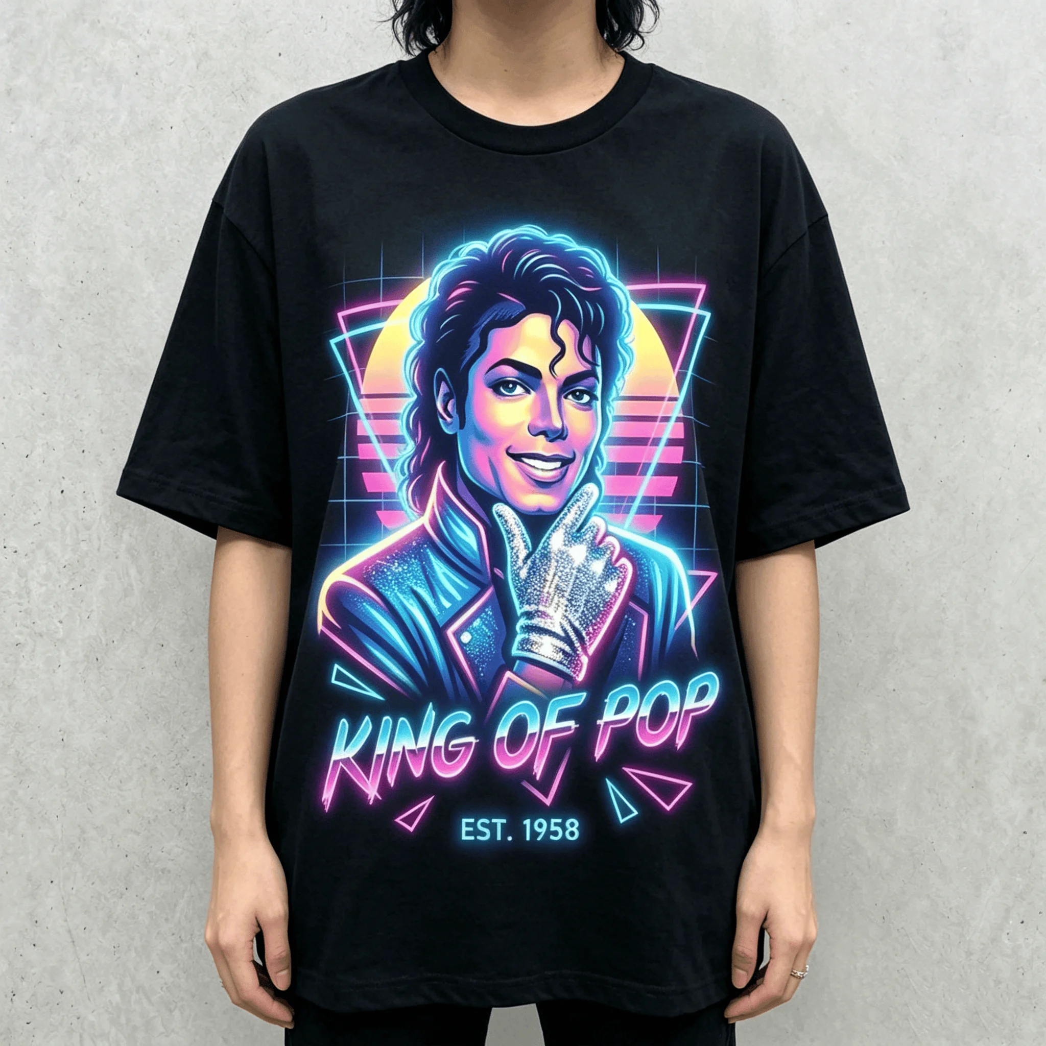 2026 Movie Michael Jackson MJ - King of Pop Men T Shirt Unisex Cotton Short Sleeve Vintage Oversized Tee Y2k Tops Neon Vaporwave