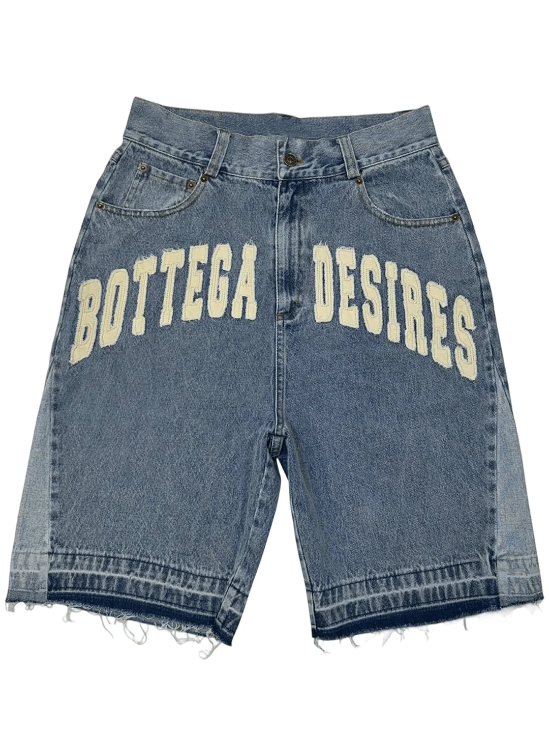 Men's Street Style Loose Fit Five-Point Shorts Fashion Retro Letter Denim Shorts