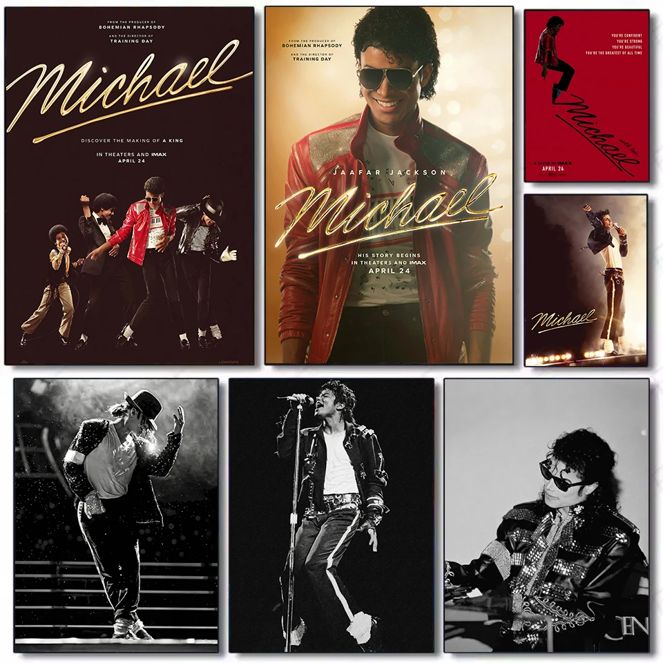 Michael 2026 Movie Biopic Michael-Jackson Style Dance Photography Poster Canvas Painting Wall Art Pictures Home Decor Gift