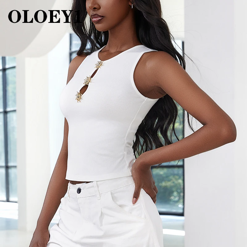 Women’s Y2K Sleeveless Clothes Female Camisole Tops for Women Tank Hottie Ultra Short T-shirt White 2026 New Metal Clothing - Image 6