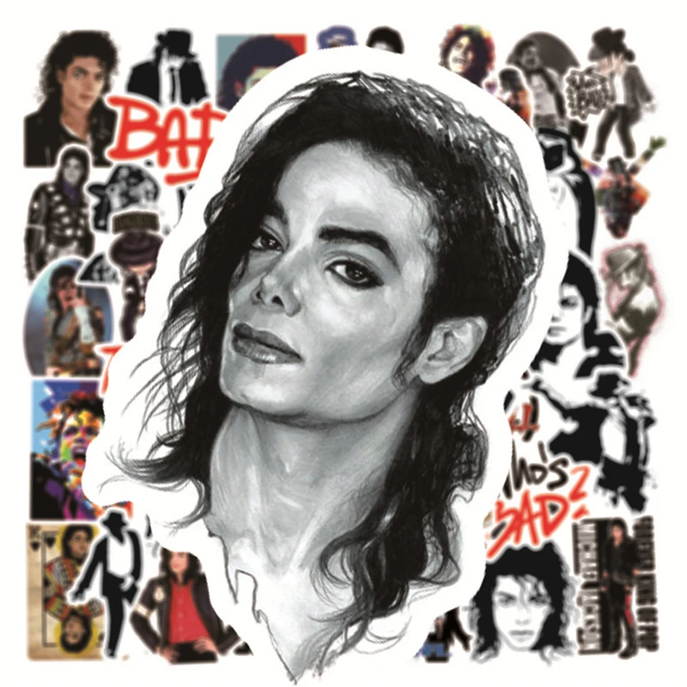 10/30/50pcs Pieces Of Rock Star Michael Jackson Stickers Cool Graffiti Decals for Skateboard Laptop Luggage Phone Sticker Decor