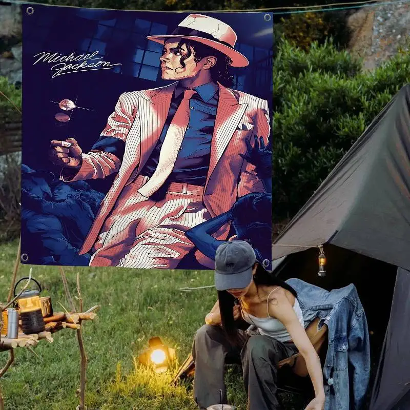 Michael Jackson Anime Large Size Flags Printing Patterns Interesting Birthday Party Decorations Banner