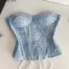 SINGREINY Sexy Lace Strapless Mini Top Ladies Backless Bandage Camisole 2025 Fashion Women Hotsweet Senior Chic Beachwear Corset