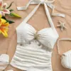 Women's suspender tie, starfish shell decoration, starfish metal button knitted fabric vest, suitable for parties，cropped top