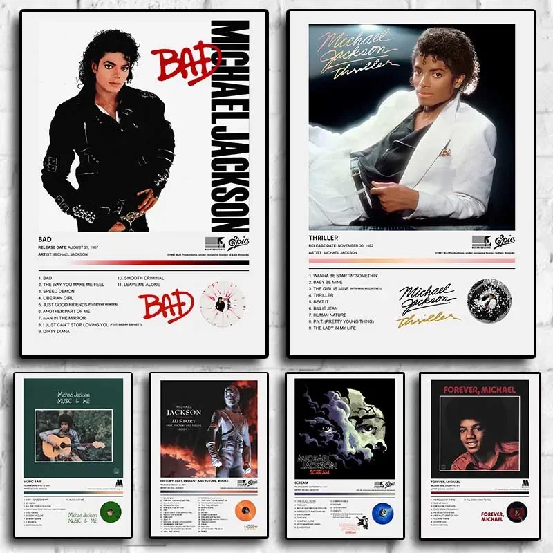 Michael Jackson s Pop Singer Music Album Cover Scream Cat Canvas Print Wall Art Home Room Decor Poster