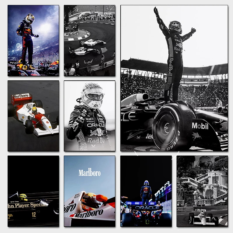 Vintage Cool F1 Monaco Car Posters Max Verstappen Racing Sports Car Photoes Prints Canvas Painting Wall Pictures Home Room Decor