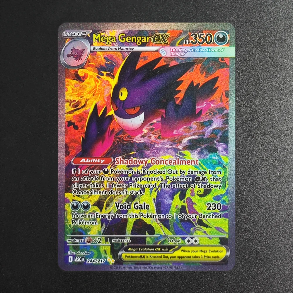 Proxy 2025 Pokemon EN Card MEGA Gengar EX ASC 284-217 SAR Super Rare Collectibles Card Single Classic Anime Cards Toys