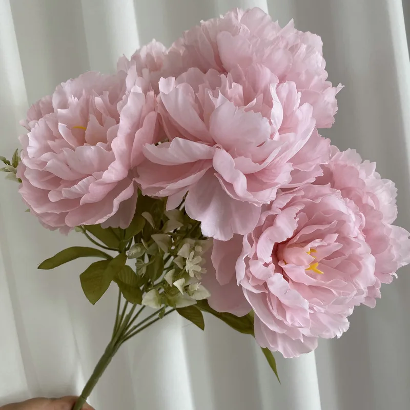 Artificial Flowers Peony Rose Vintage7-Head Silk Flowers for Wedding Desk Room Party Bouquet Fake Flower Arrangements Home Decor