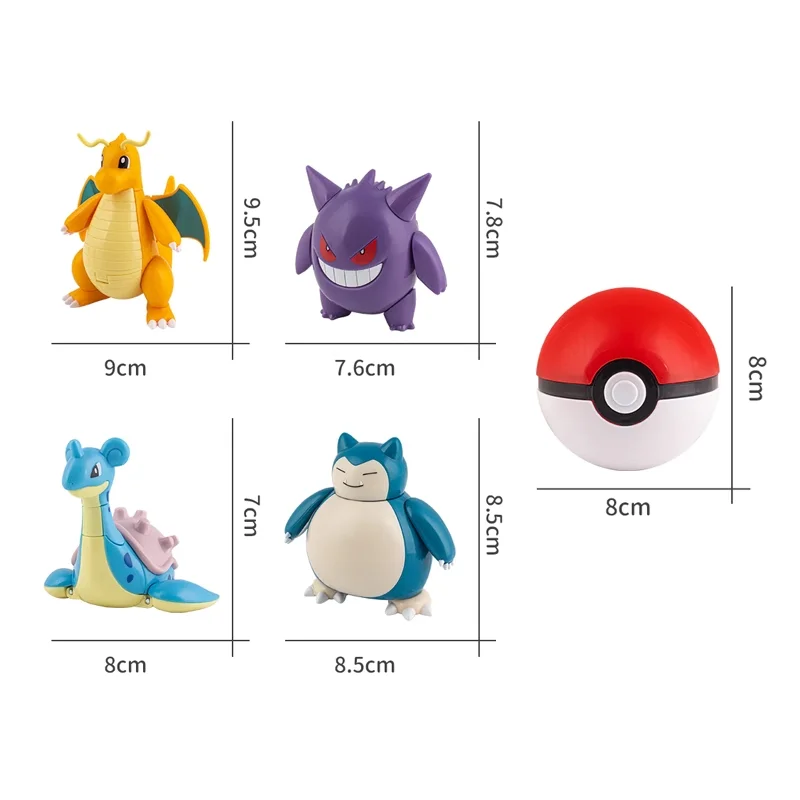 Pokemon Figures Toys Pocket Monsters Ball Model Pikachu Gengar Pokeball Dragonite Snorlax Pokeball Action Figures Toy - Image 6