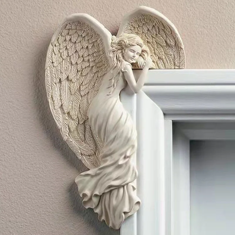 Angel Door Frame Decoration Wing Resin Craft Creative Fashion Goddess Decoration Home Decor Angel Gift Festival Accessory Party