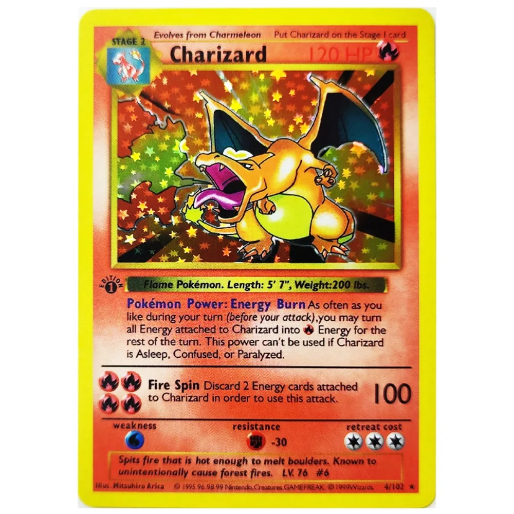 Pokemon Collection Cards 1996 1st Edition Flash Cards Charizard Blastoise DIY Game PTCG Game Anime Self Made Cards Gift Toys - Image 3