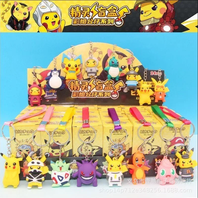 24pcs Pokemon Pikachu Figure Mystery Blind Box Legend Arceus Permanent Manual Decoration Primary Peripheral Toy Pendant Gift