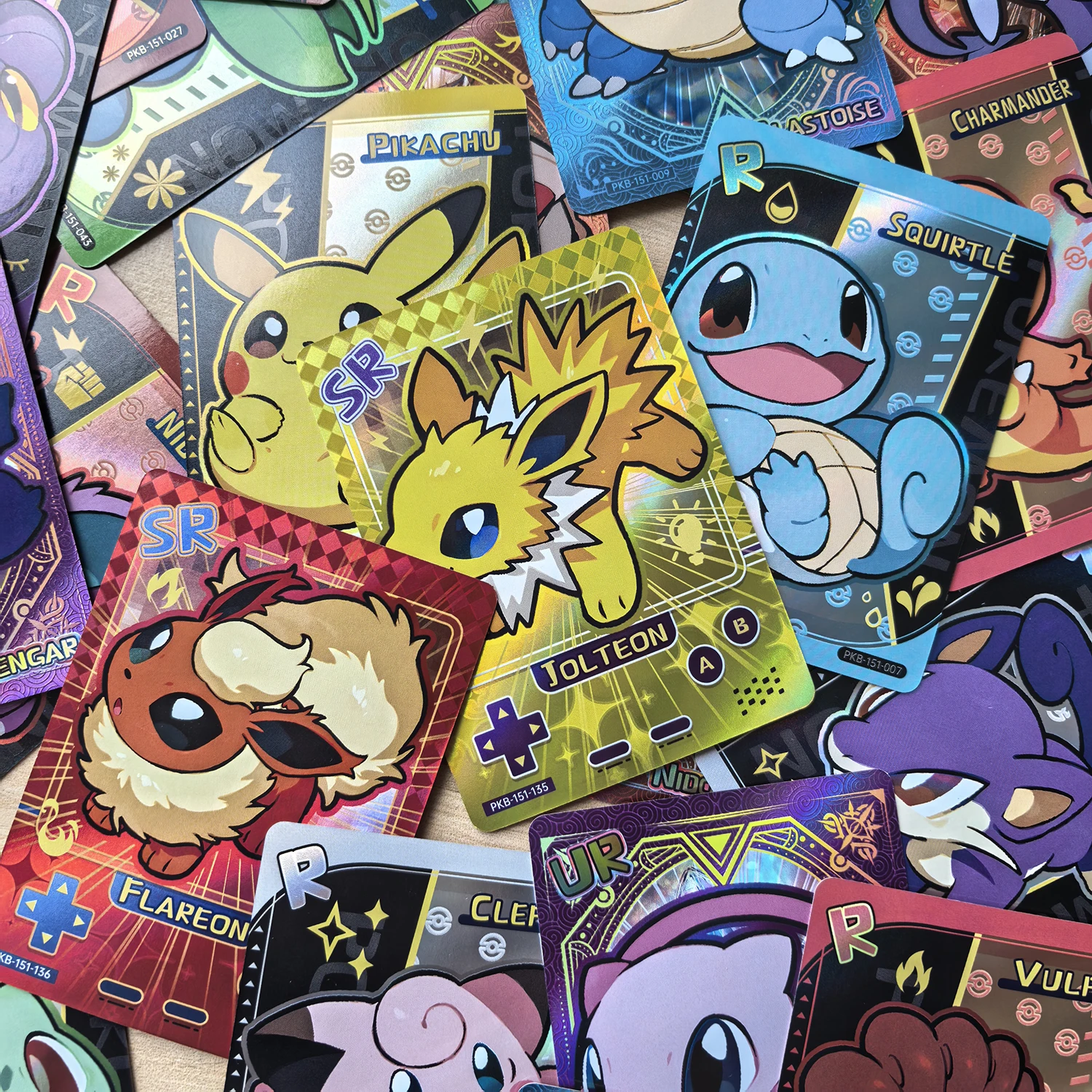 Shiny 59Pcs PokeBaBy Cute DIY Card Pokemon Holographic 1996 Q151 Anime Version Classical Collection Cards Gengar Charizard - Image 5
