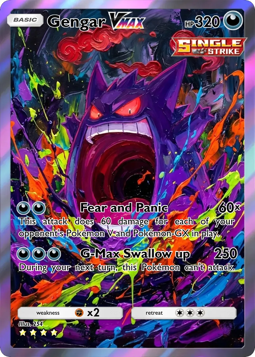 5Pcs Pokemon PTCG Cards Gengar Haunter Watercolour Style Holo Rare Booster Cards Set Creativity Collection Pokemon Cards - Image 3