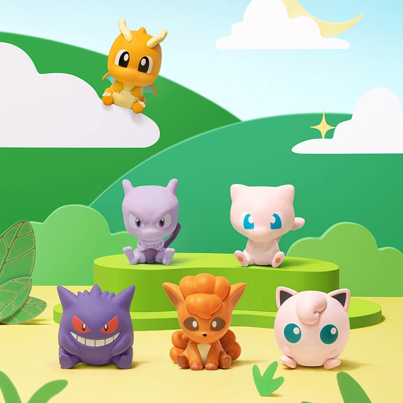 Pokemon Anime Poke Ball Action Figures Mini Dolls of Dragonite Sylveon Gengar Vulpix by Genuine Original Model Ornament Toy Gift - Image 5