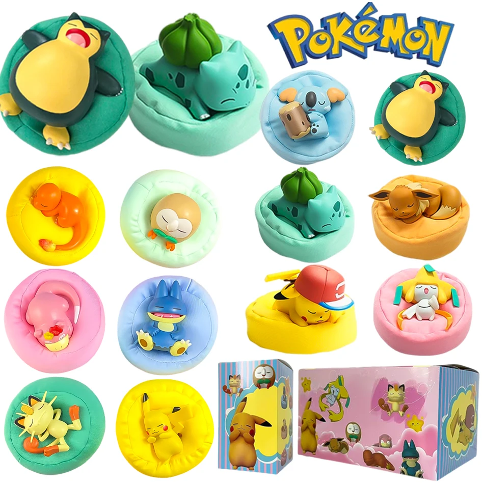 Anime Pok é mon blind box Model Figure 1-12 pcs Pikachu sleep Series Interior Hand Sleeping Position Toys Gift for sfriends