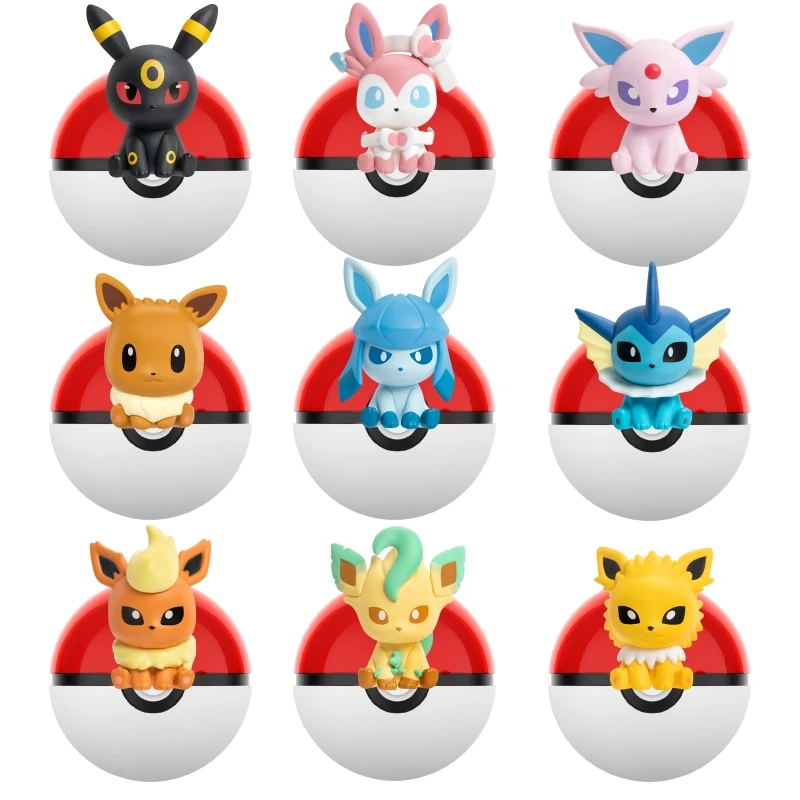 Pokemon Anime Popular Poke Ball Action Figures Eevee Sylveon Umbreon Mini Dolls FUNISM Original Genuine Model Ornament Toys Gift