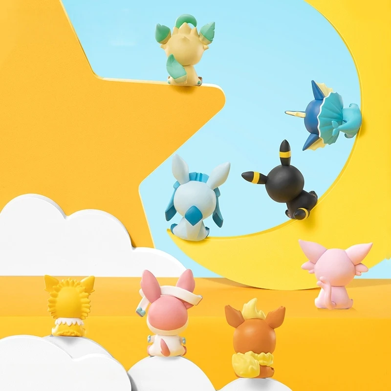 Pokemon Anime Poke Ball Action Figures Mini Dolls of Dragonite Sylveon Gengar Vulpix by Genuine Original Model Ornament Toy Gift - Image 4