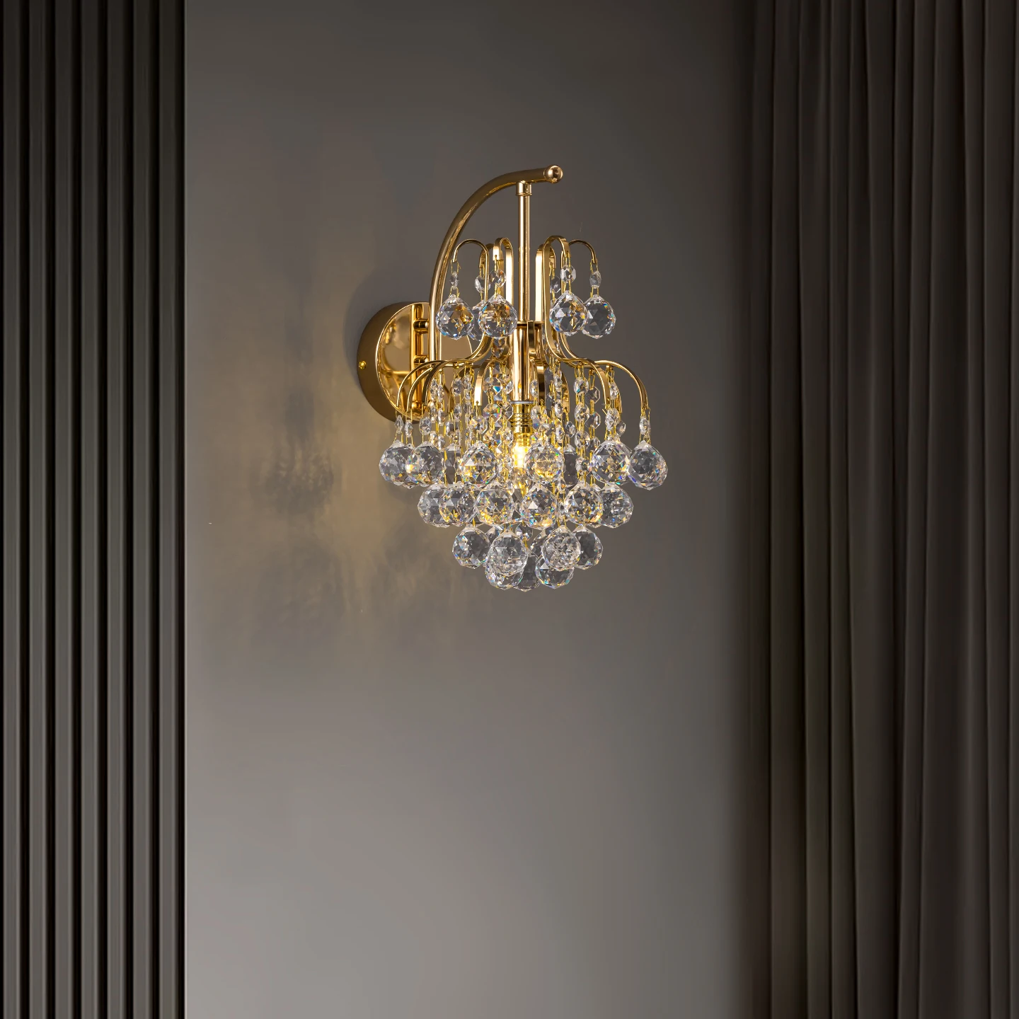 French-Style Light Luxury Bedroom Wall Lamp Crystal Lamp With A High-End And Elegant Feel For The Living Room And Master Bedroom