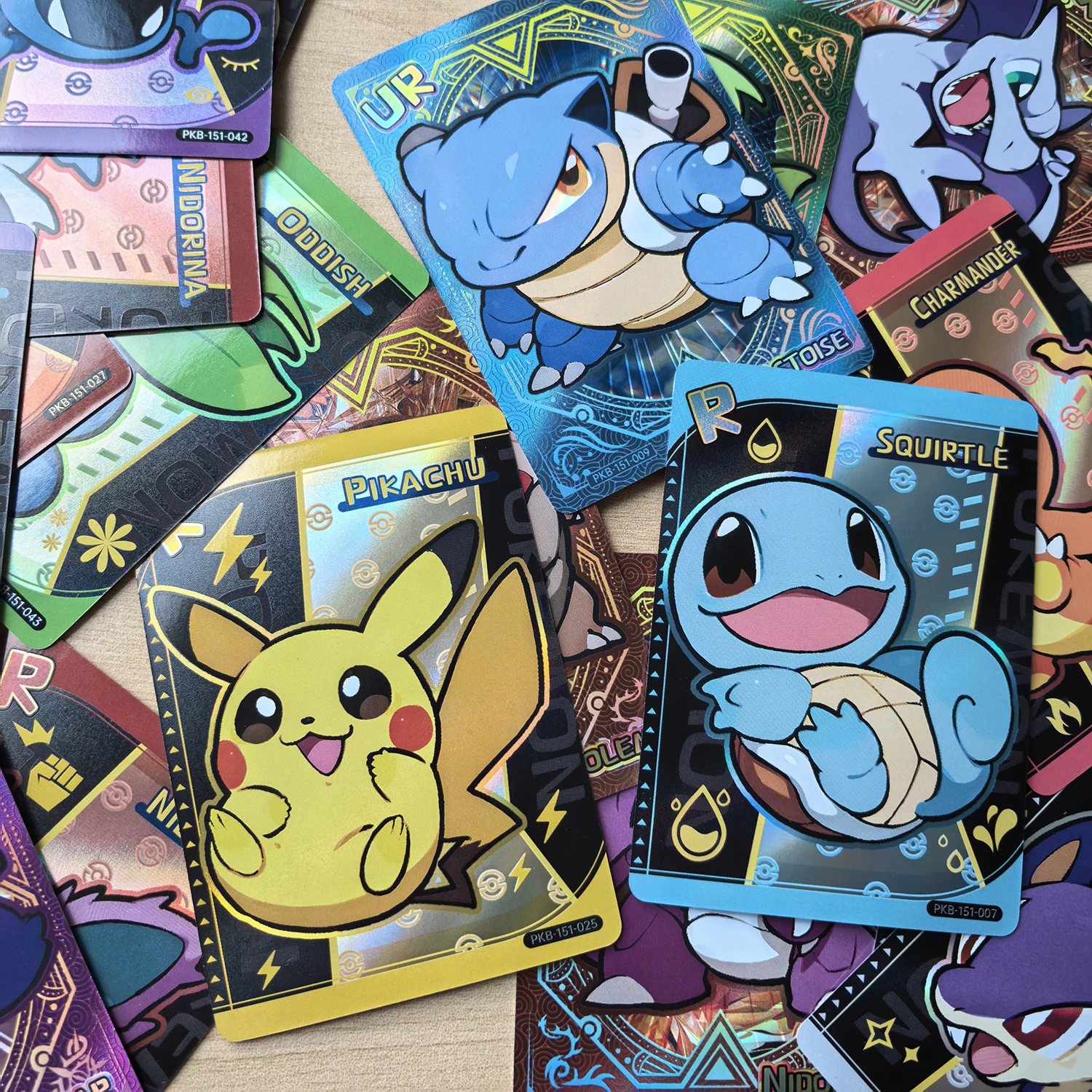 Shiny 59Pcs PokeBaBy Cute DIY Card Pokemon Holographic 1996 Q151 Anime Version Classical Collection Cards Gengar Charizard - Image 4