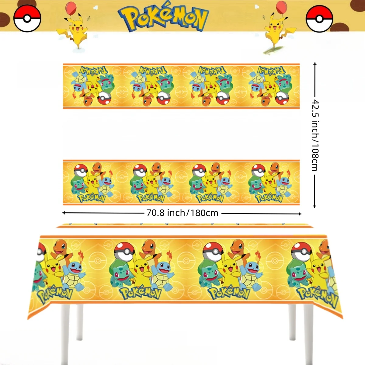 Pokemon Tablecloth Birthday Party Decoration Pikachu Disposable Table Cloth Table Cover Baby Shower Kids Toy Gift Party Supplies - Image 5