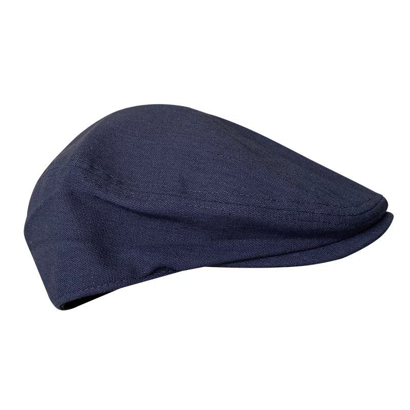 Spring And Summer Casual Men Flat Summer Linen Beret Hat Woman Dark Blue Dark Grey Breathable Cap Duckbill Driving Hats BLM240 - Image 4