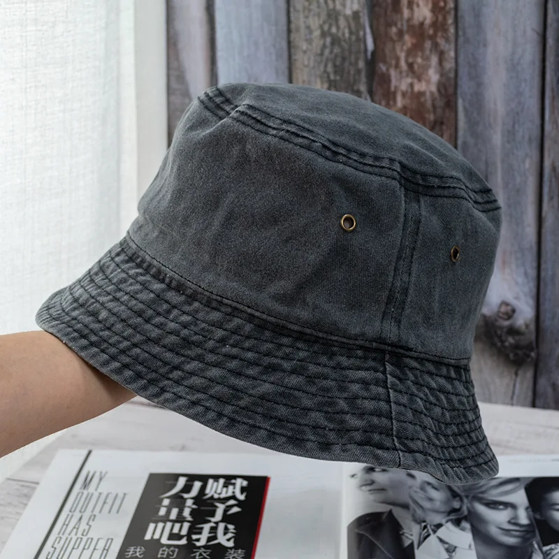 New Unisex Bucket Hat Fashion Washed Denim Cap Design Men Panama Hats Women Summer Outdoor Casual Sunscreen Visor Fisherman Caps - Image 5