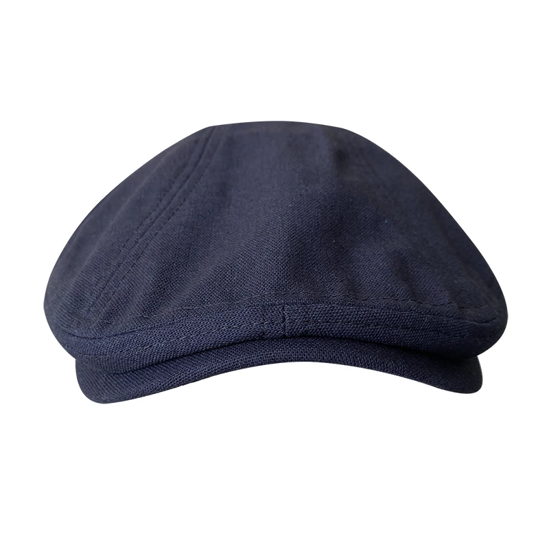 Spring And Summer Casual Men Flat Summer Linen Beret Hat Woman Dark Blue Dark Grey Breathable Cap Duckbill Driving Hats BLM240 - Image 2