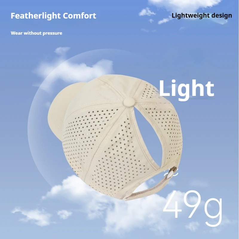 1pc Quick Drying Tongue Baseball Caps for Women Summer Protection Breathable Mesh Breathable Cap Stylish Adjustable Ponytail Hat - Image 4