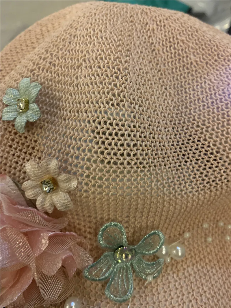 2022-pearl flower ventilation lady leisure Octagonal hat women visors cap - Image 5