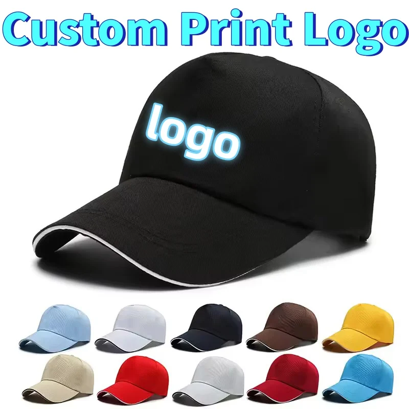 Customized Printed Logo Trendy 5-Piece Cotton Baseball Caps Men's Outdoor Activities Duck Tongue Cap Women's Fashion Trend Hats