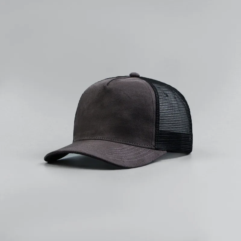 Leather Label Custom Logo Five-panel Suede Baseball Cap Men and Women Spring and Summer Color Matching Mesh Truck Driver Hat - Image 4