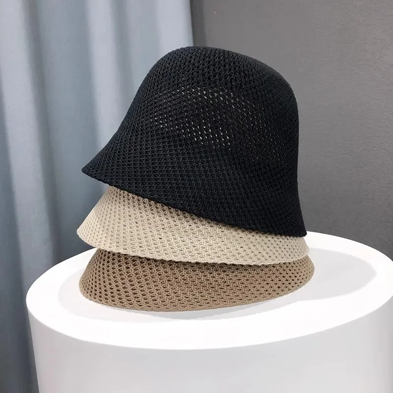 Women Bucket Hat Summer Hollow Out Thin Breathable Sun Hat Female Beach Panama Cap Fold Outdoor Japanese Lesure Fishierman Cap - Image 2