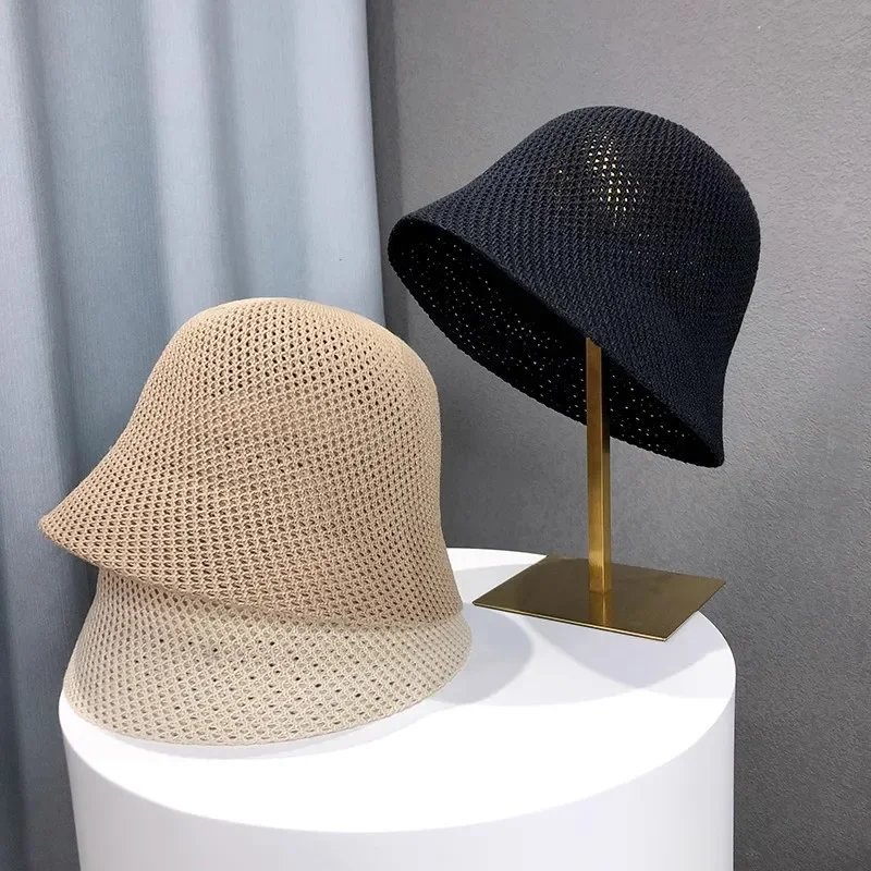 Women Bucket Hat Summer Hollow Out Thin Breathable Sun Hat Female Beach Panama Cap Fold Outdoor Japanese Lesure Fishierman Cap - Image 3