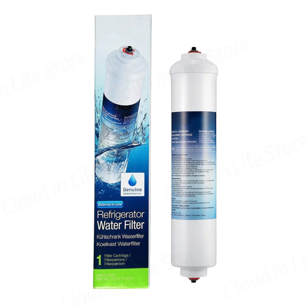 DA29-10105J for Samsung HAFEX/EXP Refrigerator Water Filter Replacement for Clean Water - 300 Gallons - Inline Design - BPA Free
