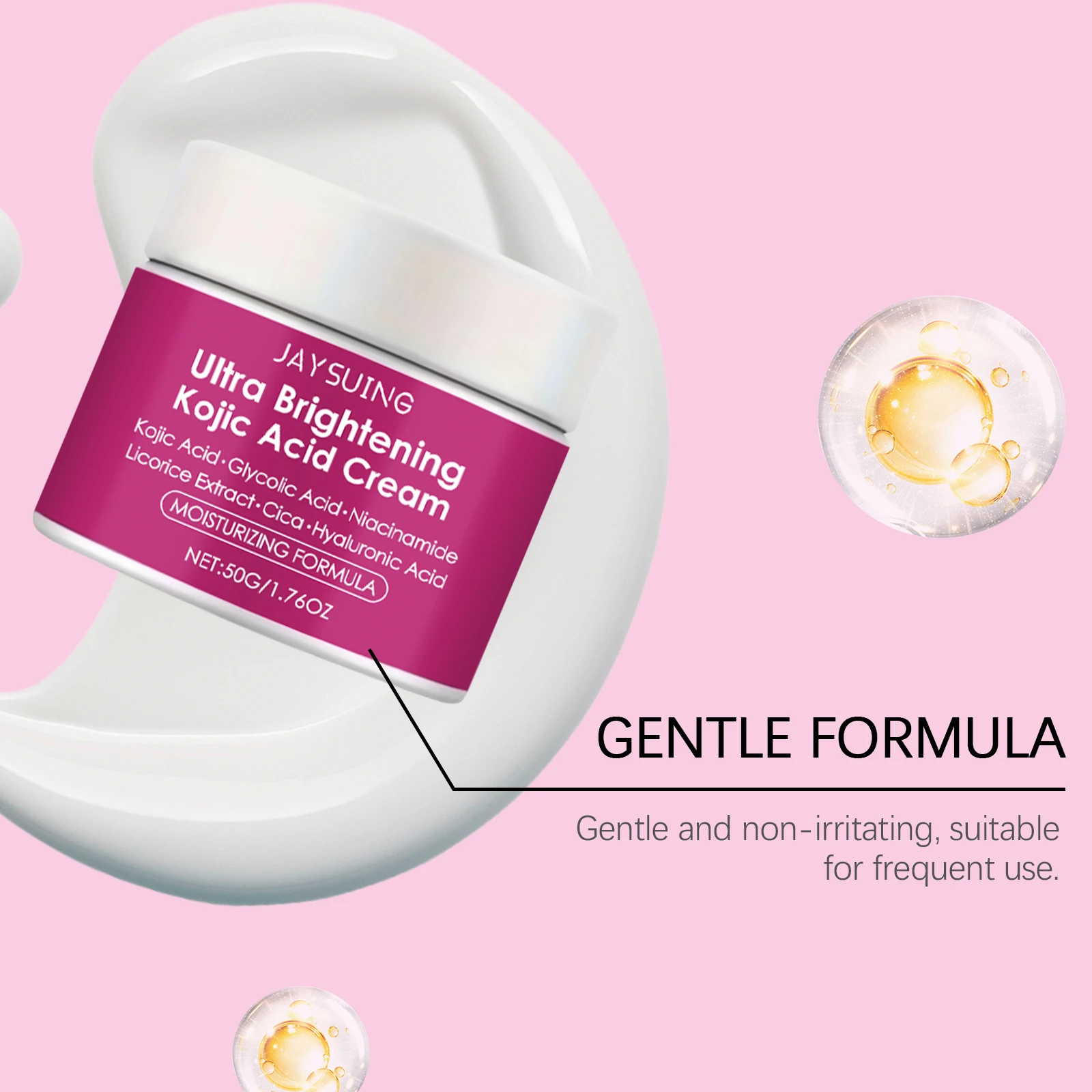 Jaysuing 50g Citric Acid Face Cream Moisturizing Nourishing Hydrating Smooth Skin Radiance For Daily Care Lightweight Formula For All Skin Types