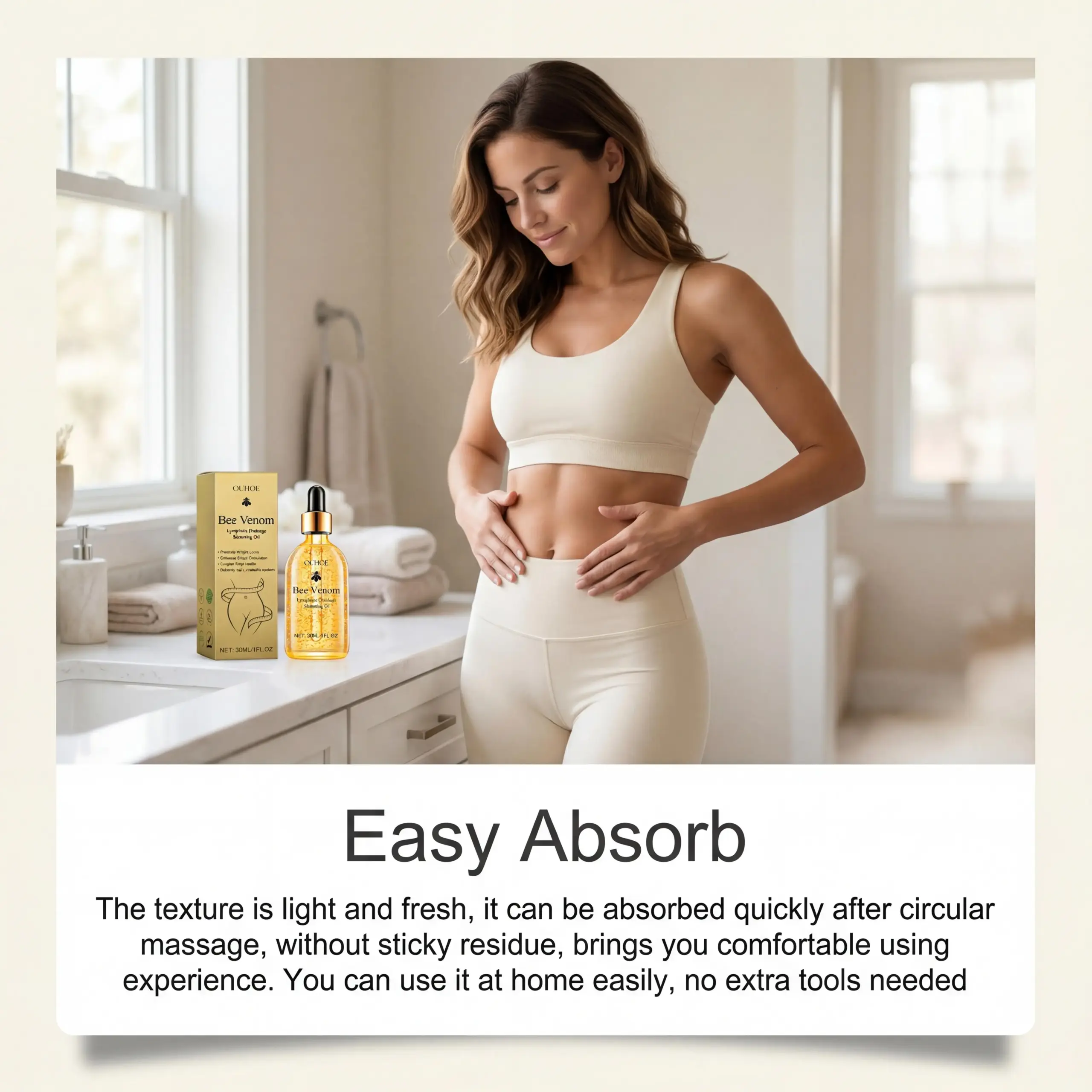 Bee Venom Slimming Oil Lymphatic Drainage Weight Loss Body Firming Tightening Hydrating Fat Burning Anti Cellulite Massage Oil - Image 4