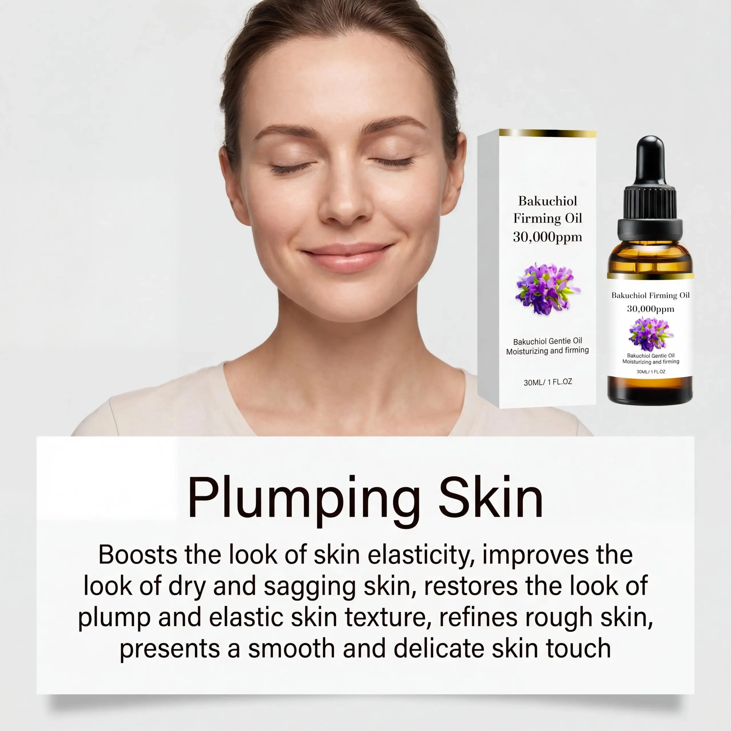 Bakuchiol Restorative Face Oil Jojoba Seed Oil Deep Moisturizing Boosting Elasticity Smoothing Fine Lines Firming Skin Contours Anti-Aging Beauty Care Oil - Image 4