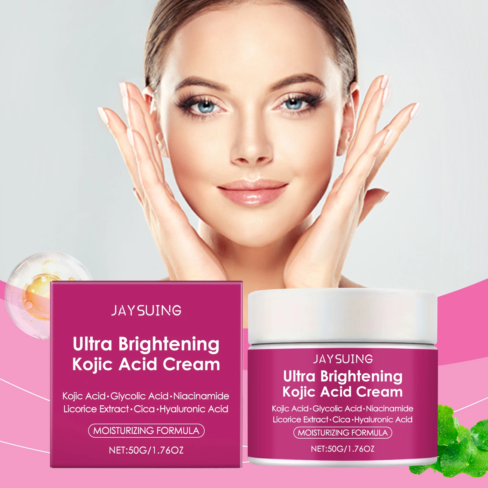 Jaysuing 50g Citric Acid Face Cream Moisturizing Nourishing Hydrating Smooth Skin Radiance For Daily Care Lightweight Formula For All Skin Types - Image 8