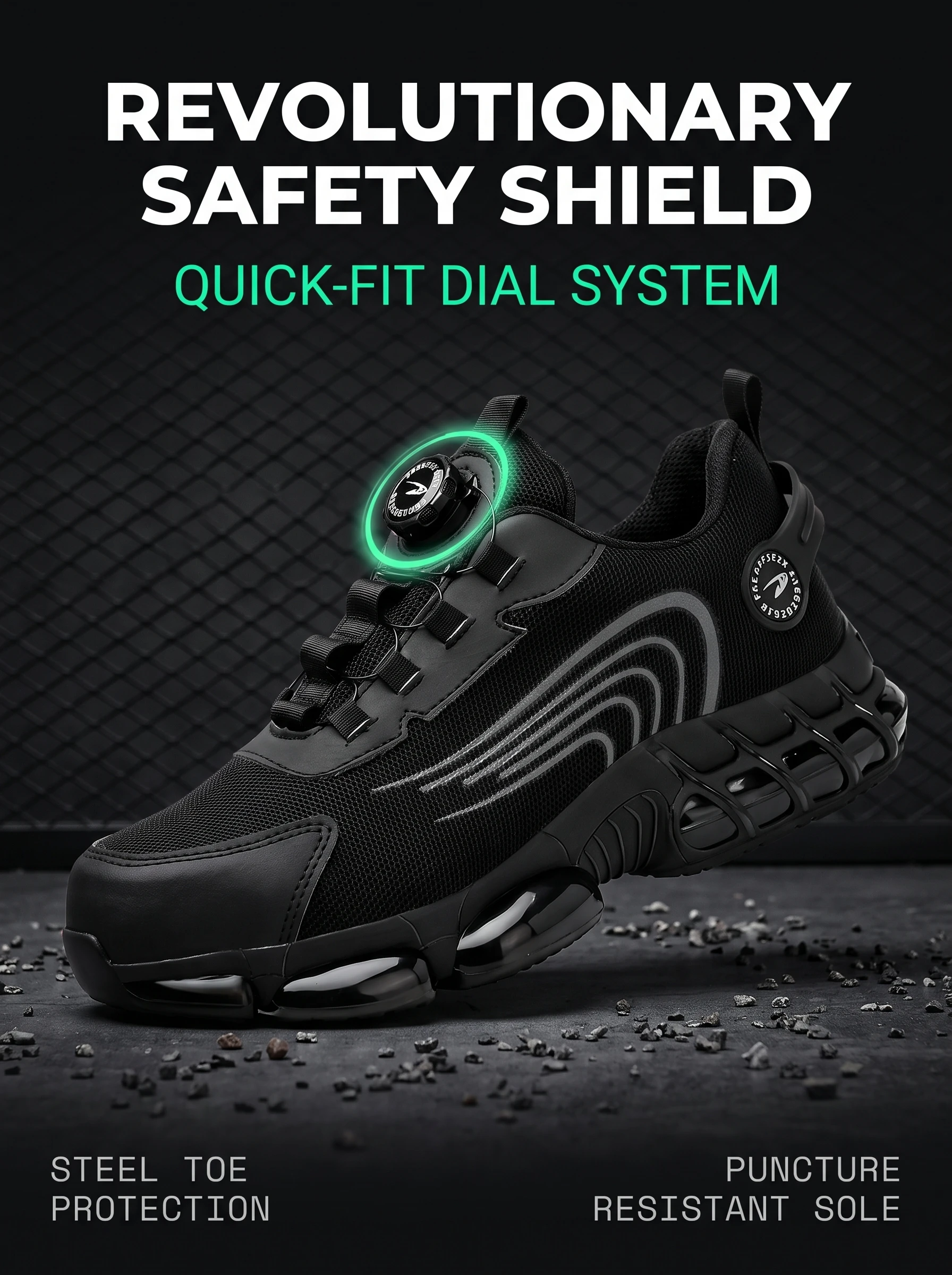 2025 New Mens Safety Shoes Rotated Buckle Man Sneakers Puncture Proof Indestructible Work Shoes Waterproof Durable Boots for Men