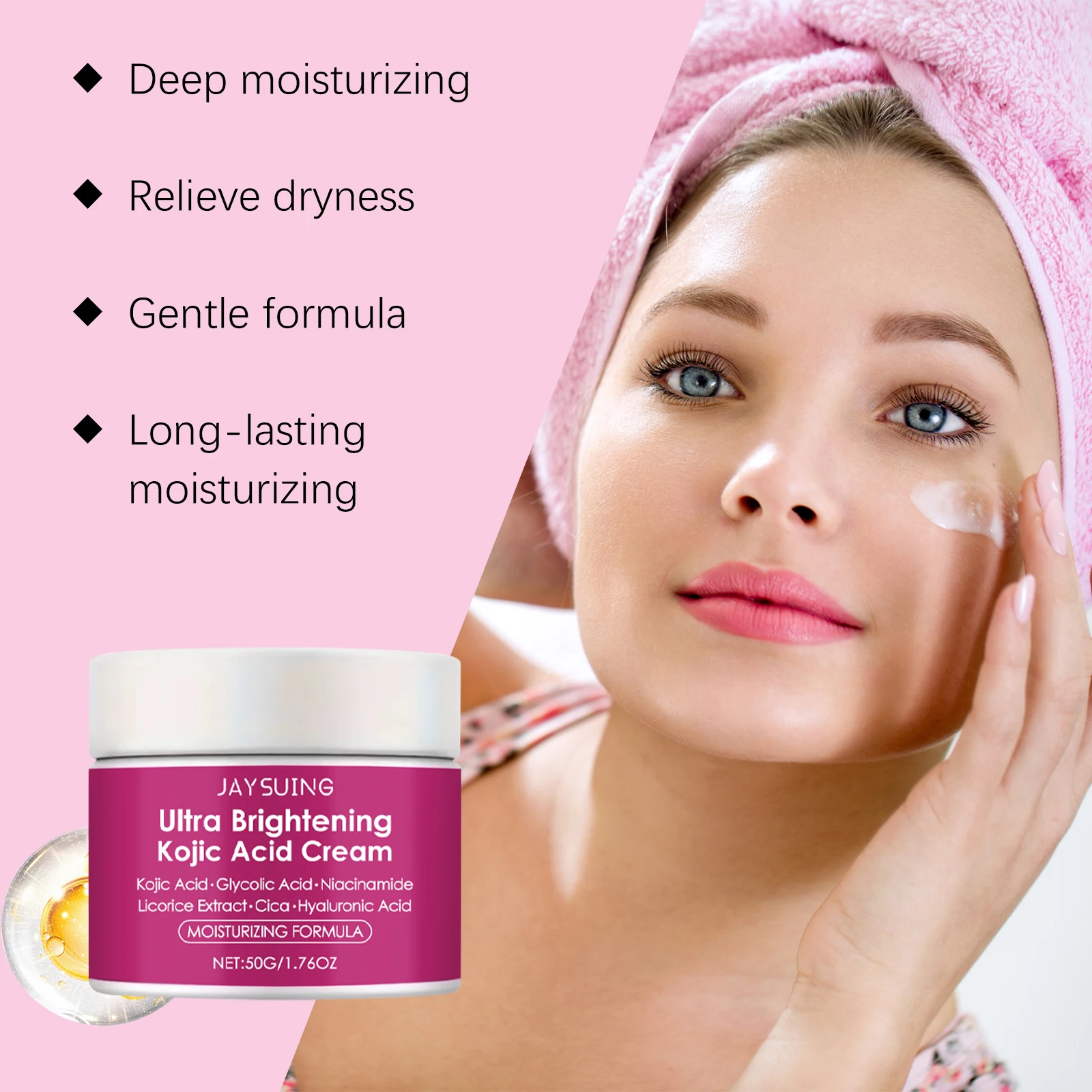 Jaysuing 50g Citric Acid Face Cream Moisturizing Nourishing Hydrating Smooth Skin Radiance For Daily Care Lightweight Formula For All Skin Types - Image 7