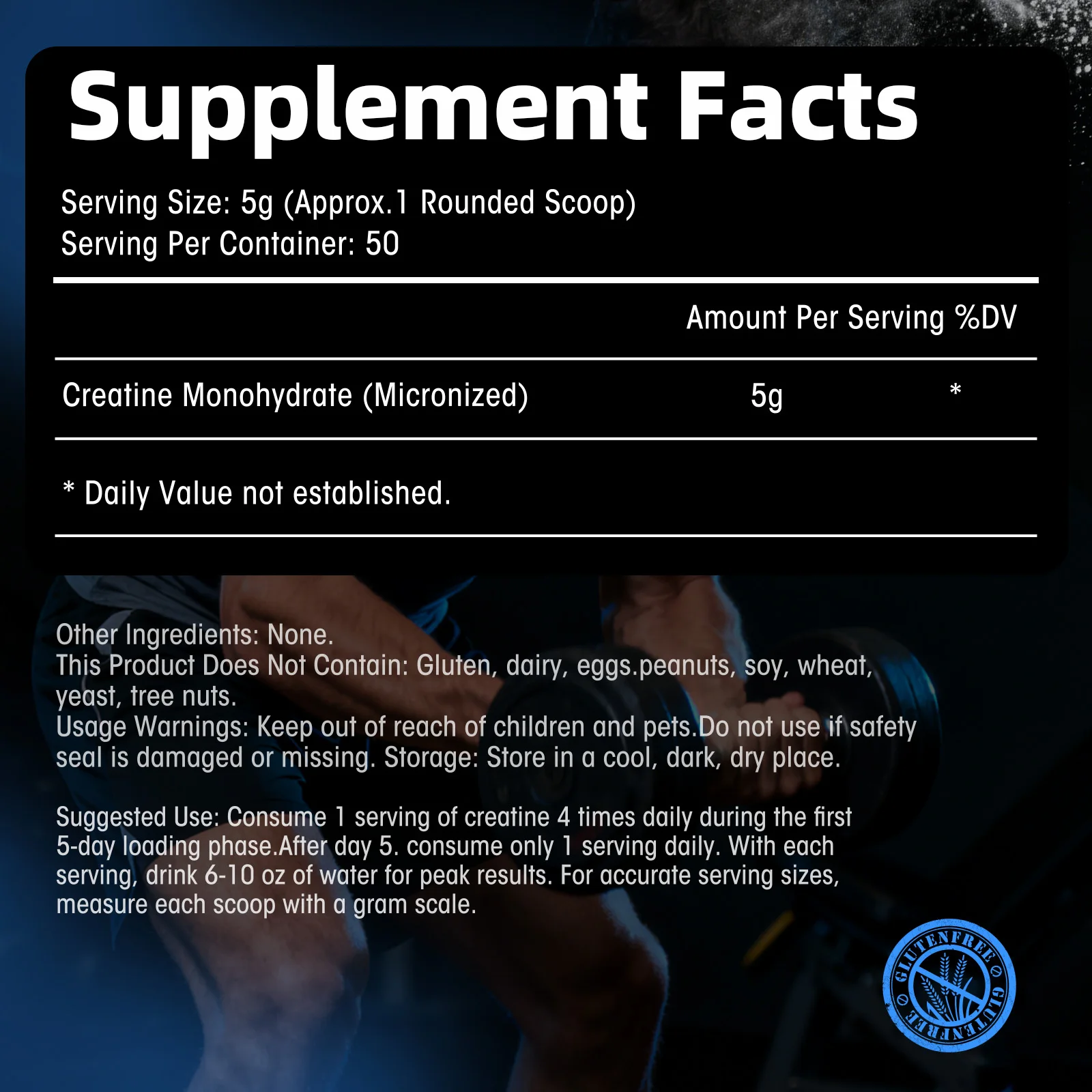 Minch Creatine Monohydrate Powder 5000mg Creatine Muscle Builder Post Workout Gain Strength Build Muscle for Men & Women - Image 2