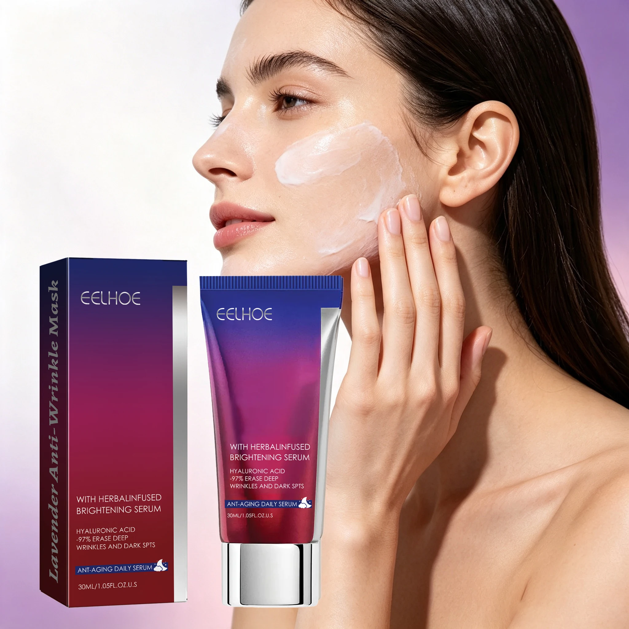 30ML Lavender Face Mask Deep Moisturizing Boosts Skin Elasticity Smoothing Improve Skin Texture Fade Fine Lines Oil Control Firming Facial Mask