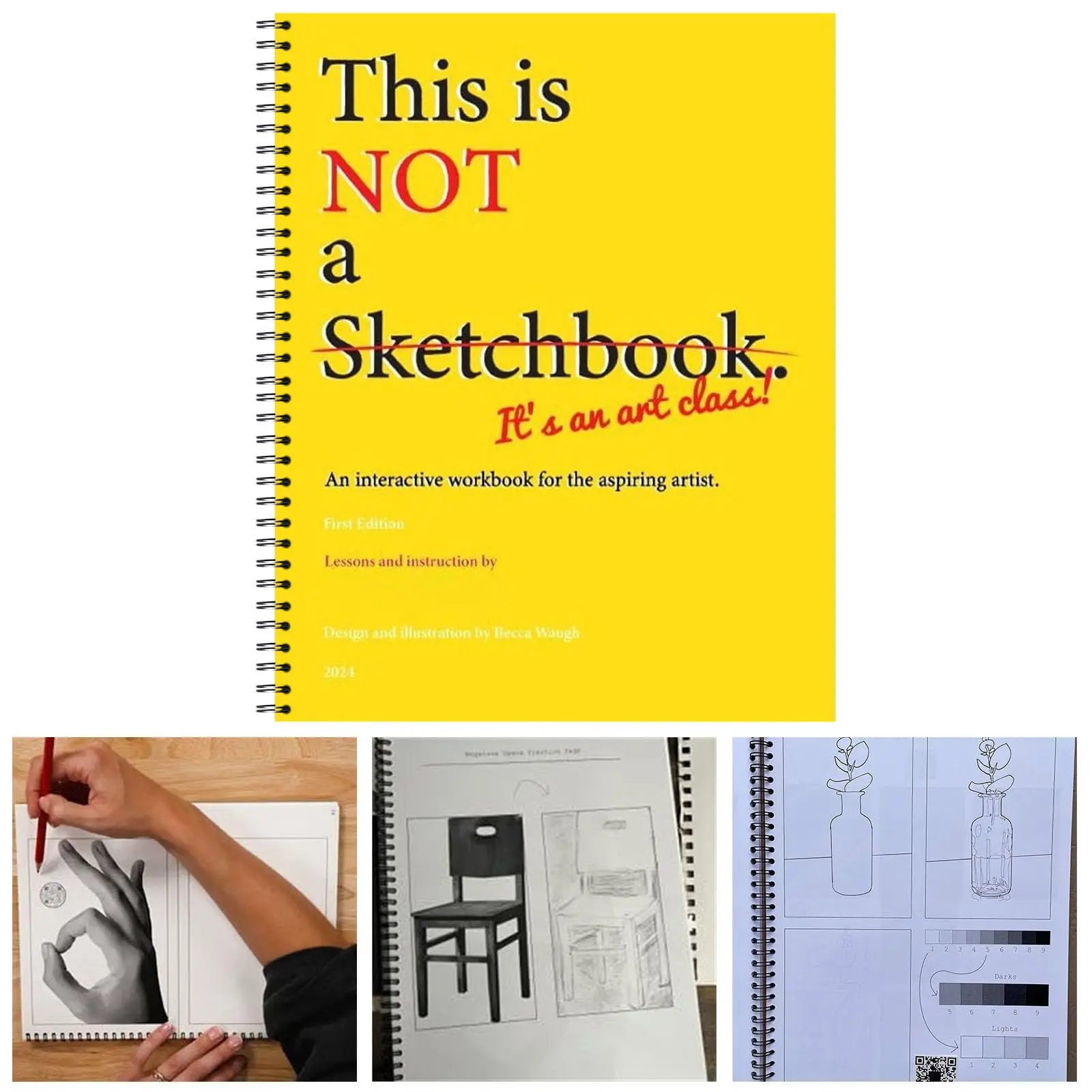 This is NOT a Sketchbook It's an Art Class, Beginner Drawing Workbook