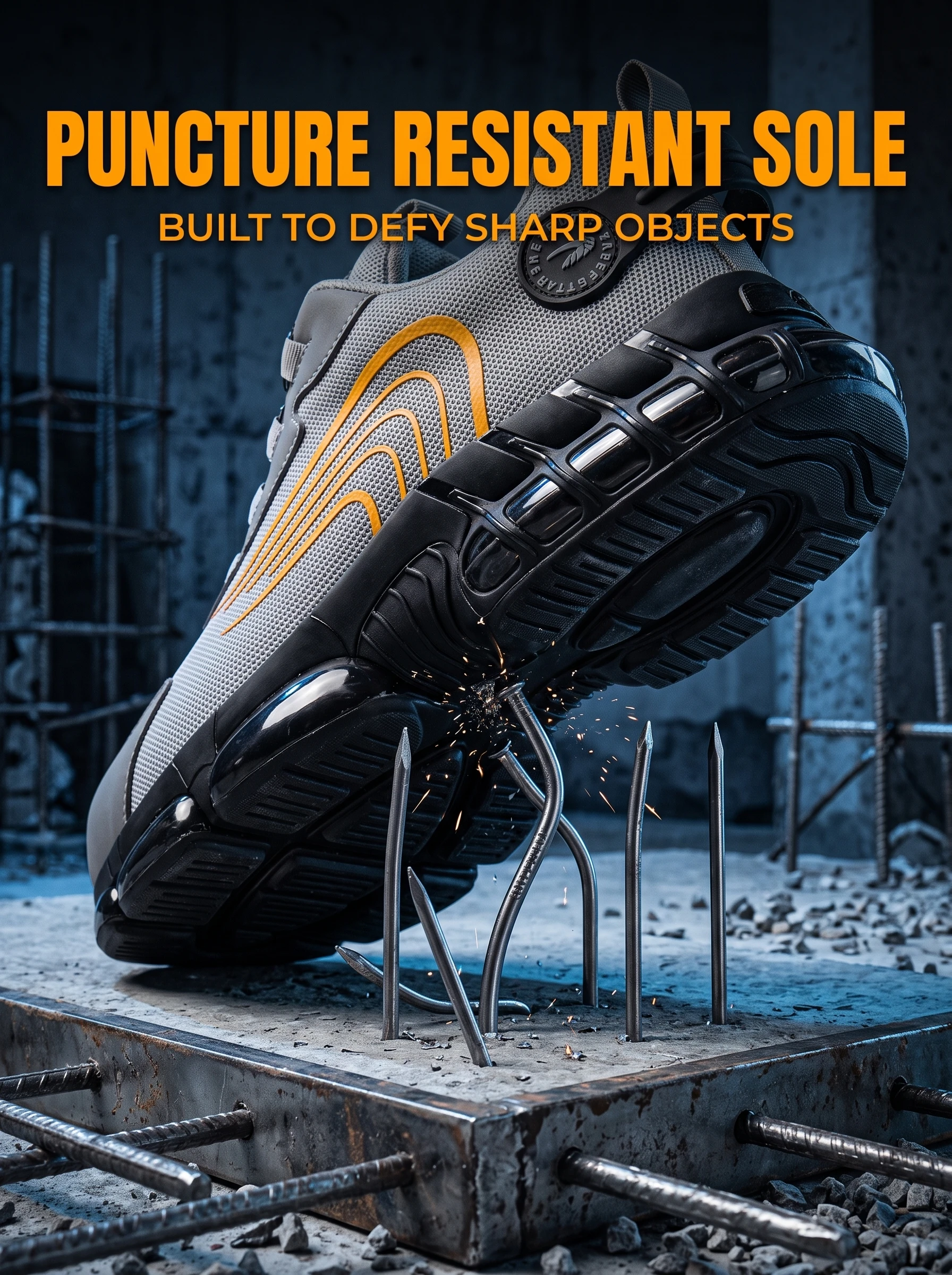 Ladies Outdoor Safety Work Shoes Steel Toe Rotating Button Durable Sports Boots for Industrial Use