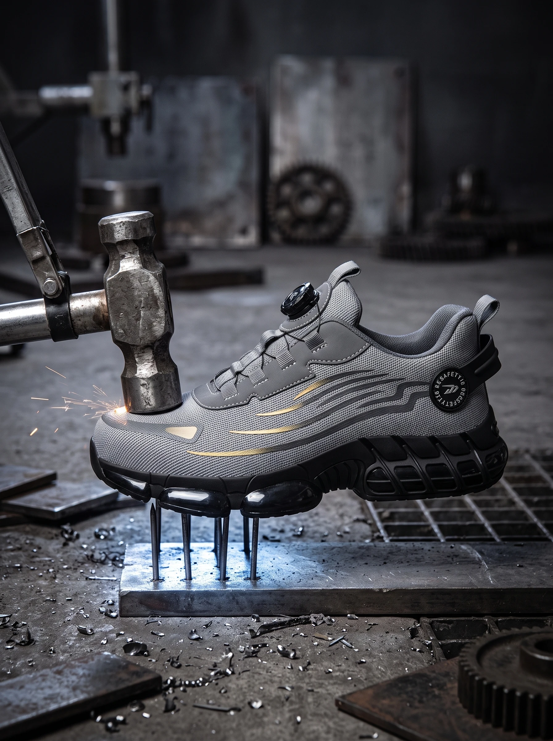 New Work Safety Shoes 36-48 Size for Women Men,Mens Steel Toe Sneakers Waterproof,Lightweight Breathable Antiskid Boots Men Work