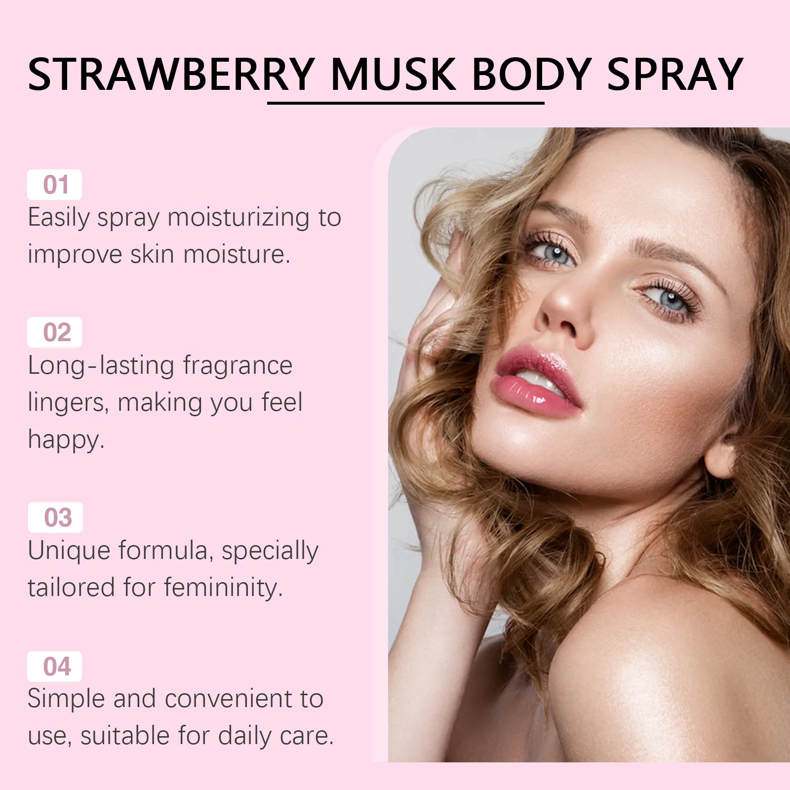 Oceaura 50ml Strawberry Musk Body Perfume Spray - Refreshing Deodorant Charming Sweet Fragrance for Dating - Image 5